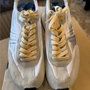 Golden Goose White and Gray Marathon Sneakers Size 40